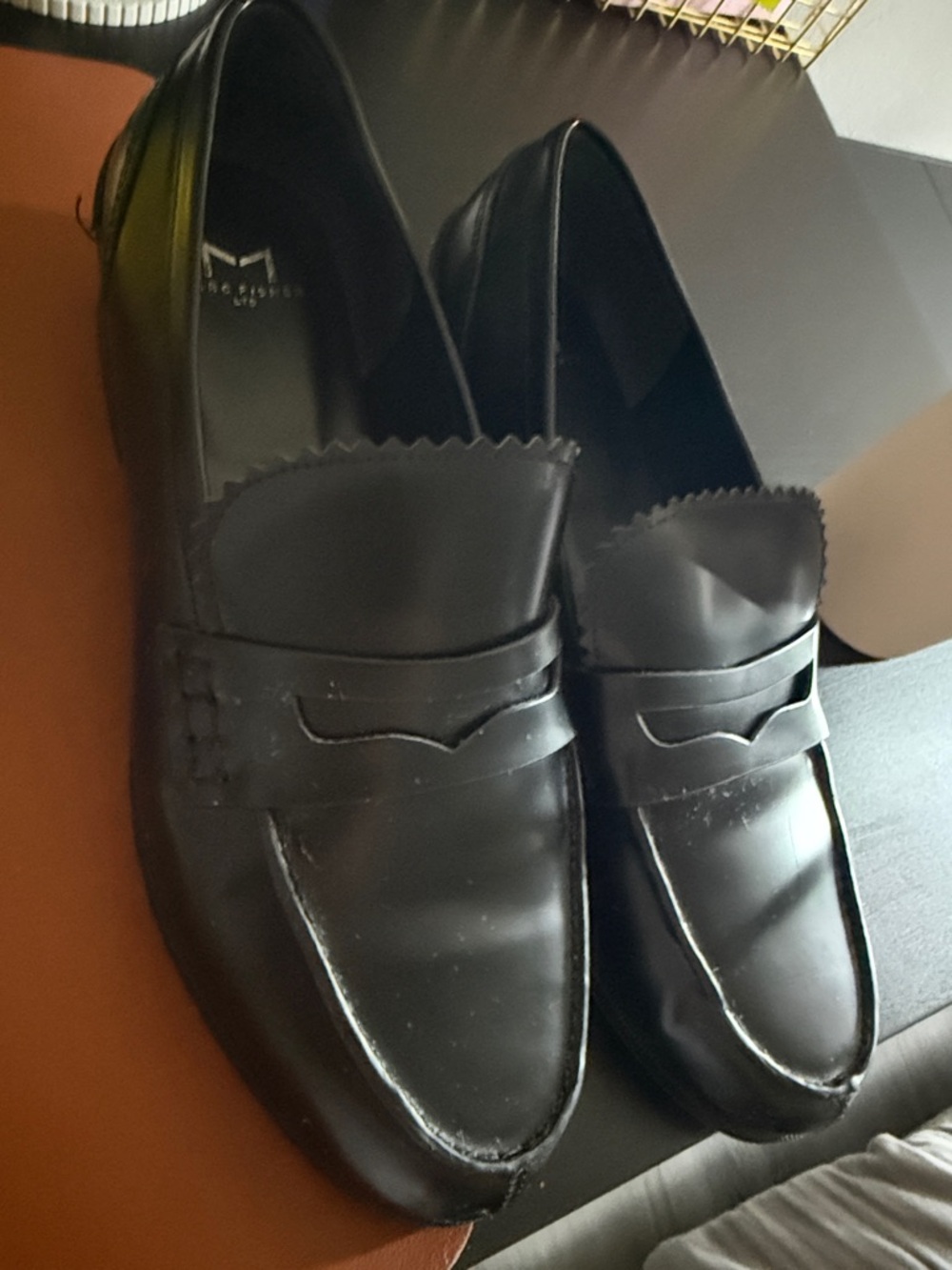 Hamilton Black Leather women  Penny Loafers